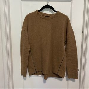 J.Crew Camel Side ZIP Crewneck Sweater